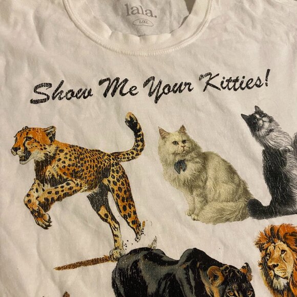 Dressed in Lala Kitties on Kitties Oversized Tee L/XL - Picture 2 of 3